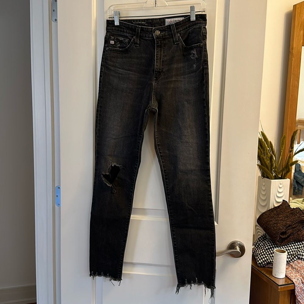 AG Sophia ankle dark grey distressed Jean